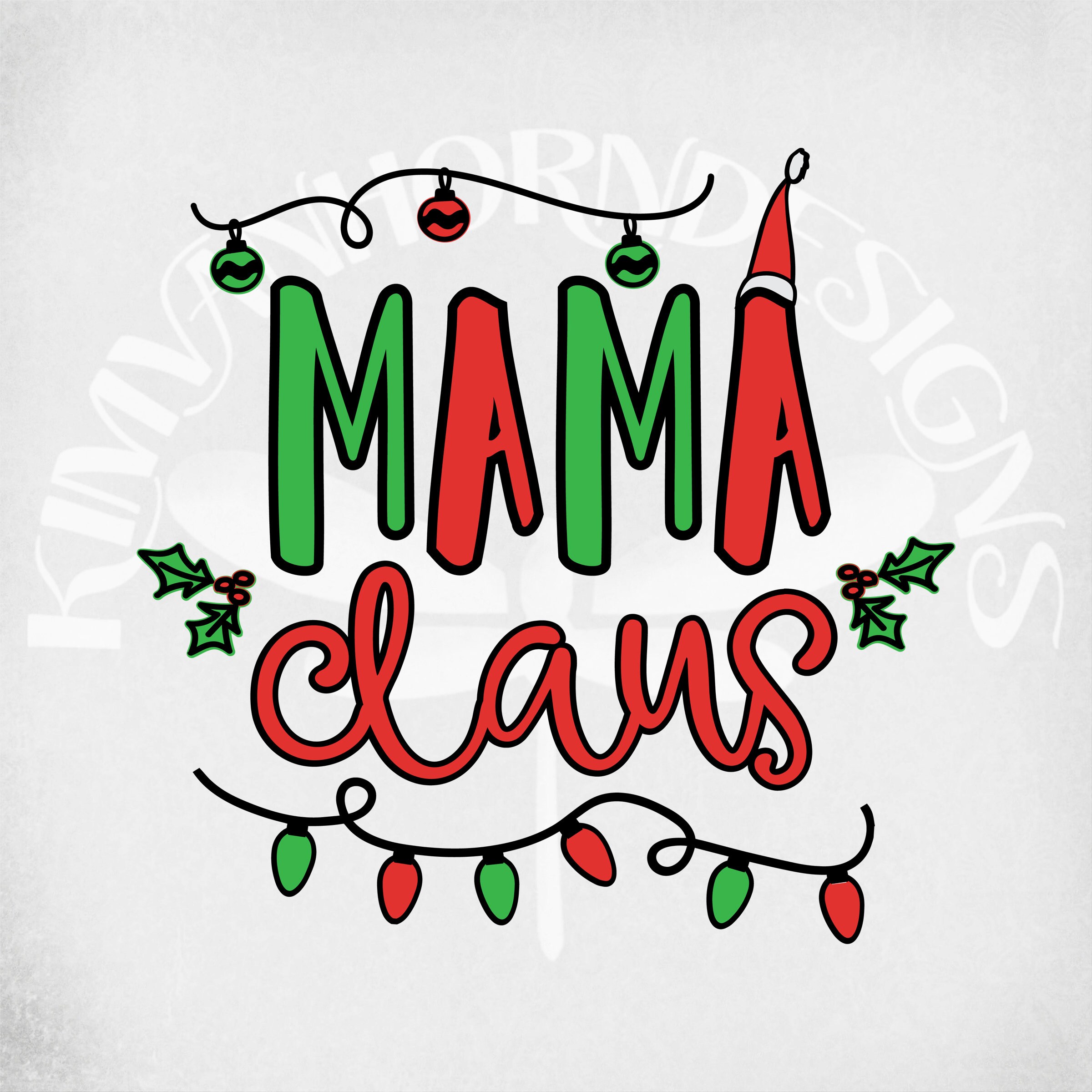 Mama Claus svg Christmas Lights svg Ornaments svg Santa Hat Etsy