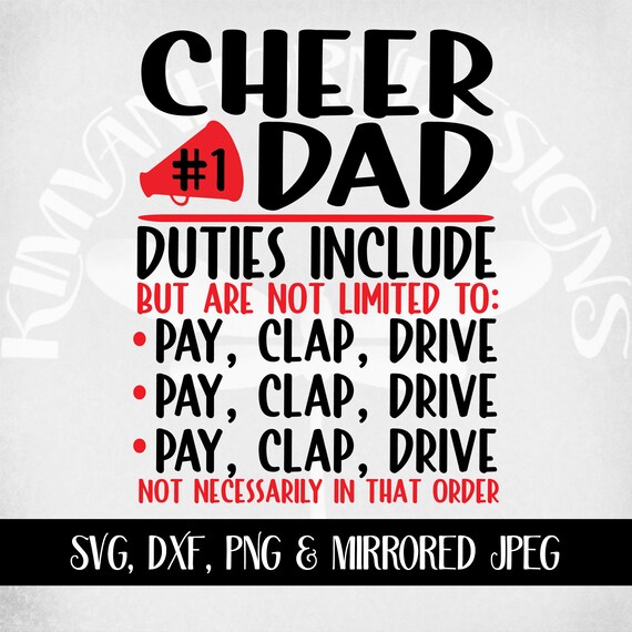 Download Cheer Dad Svg Cheerleader Svg Cheer Dad Duties Include Pay Etsy