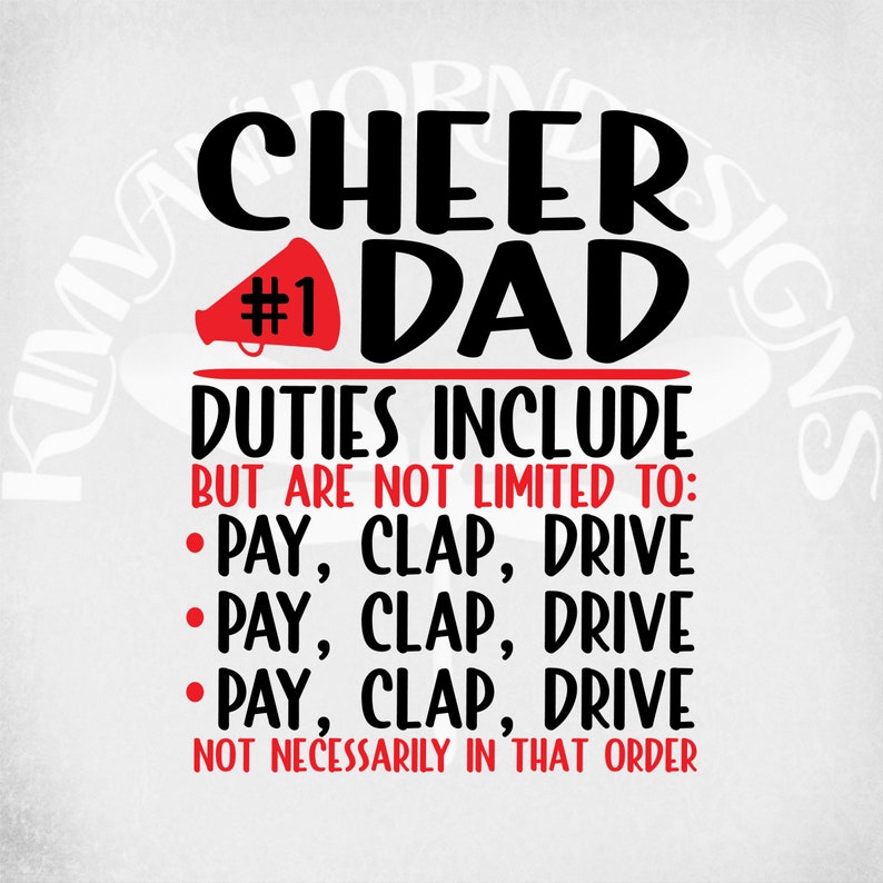 Download Cheer Dad svg Cheerleader svg Cheer Dad Duties Include: Pay | Etsy