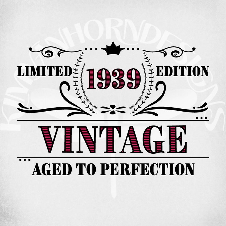 Download Vintage 1939 svg 80th Birthday svg Limited Edition Cut | Etsy