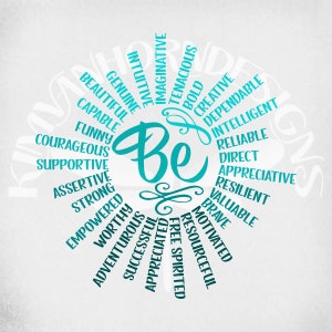 Affirmation Worte svg, Be Affirmation Sun, positive Worte svg, motivierend, Affirmation Worte, Self-Esteem Building, Wand-Dekor svg, dxf, png