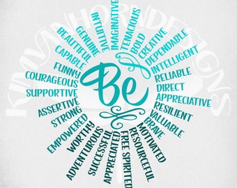 Affirming words svg, Be Affirmation Sun, Positive words svg, Motivating, Affirmation Words, Self-Esteem Building, Wall Decor svg, dxf, png