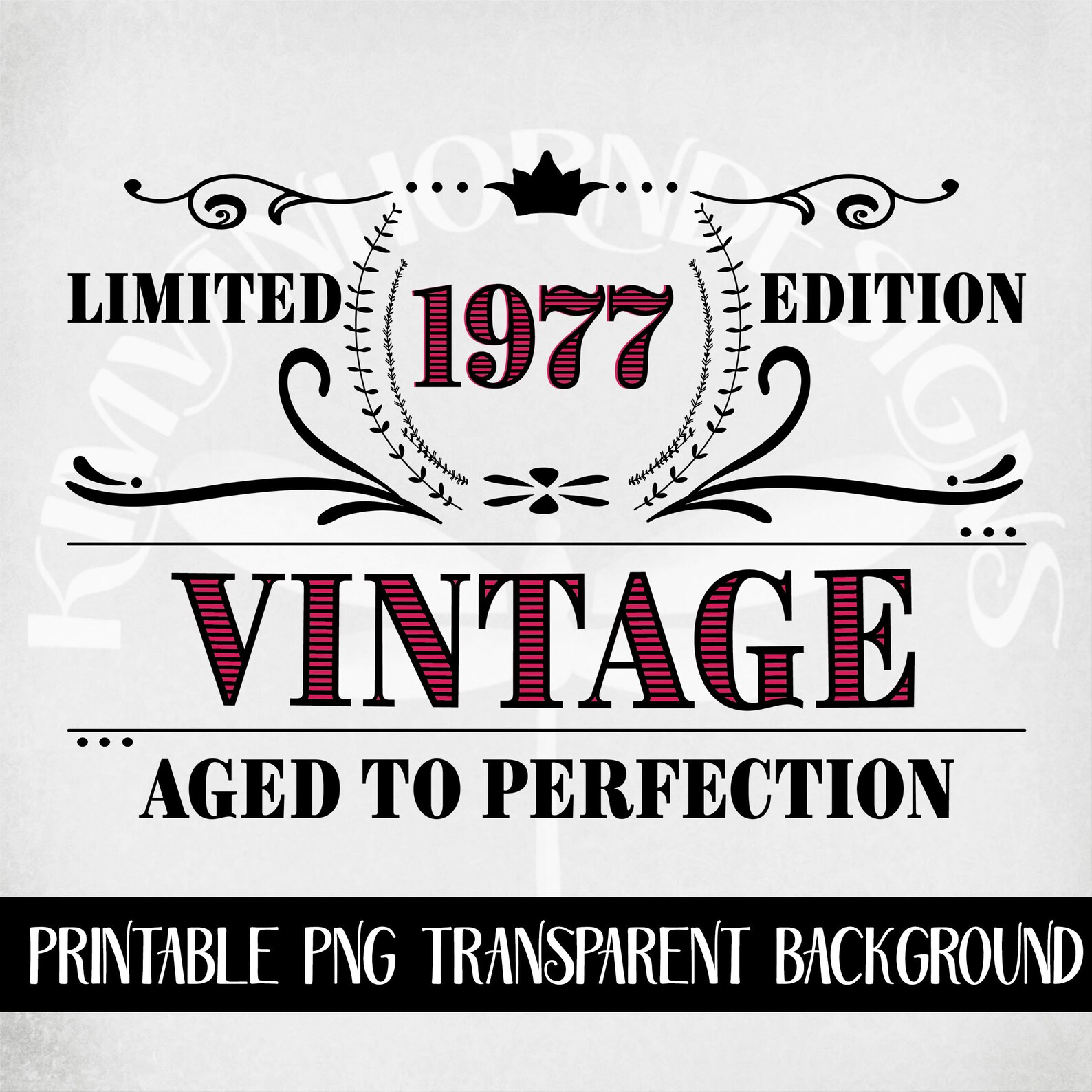 Vintage 1977 Svg and Dxf Birthday Cut Files. Printable Png and - Etsy