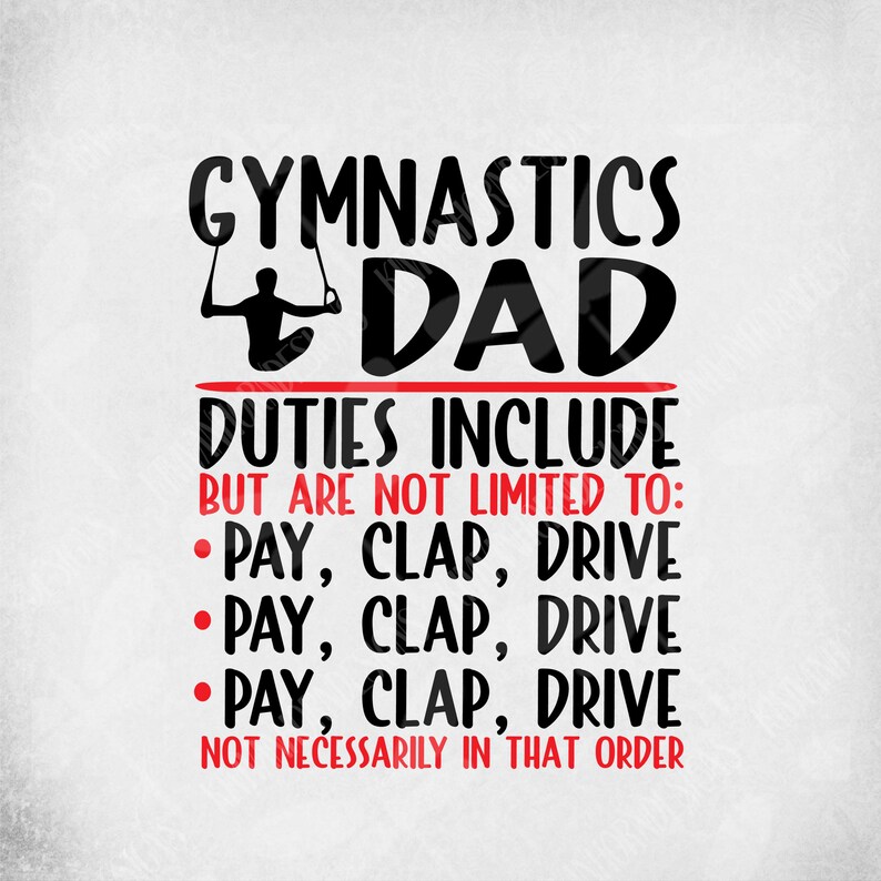 Download Boys Gymnastics Dad svg Duties Include: Pay Clap Drive | Etsy