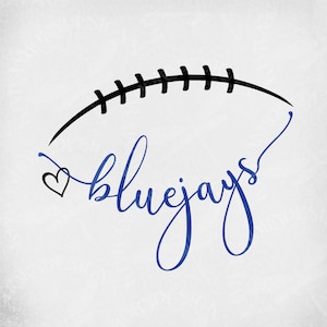 Bluejays Football svg, Laces & Heart, Cut Files for Cricut and Silhouette,/ Printable png Ideal for Iron On or Framing,/ Instant Downlo