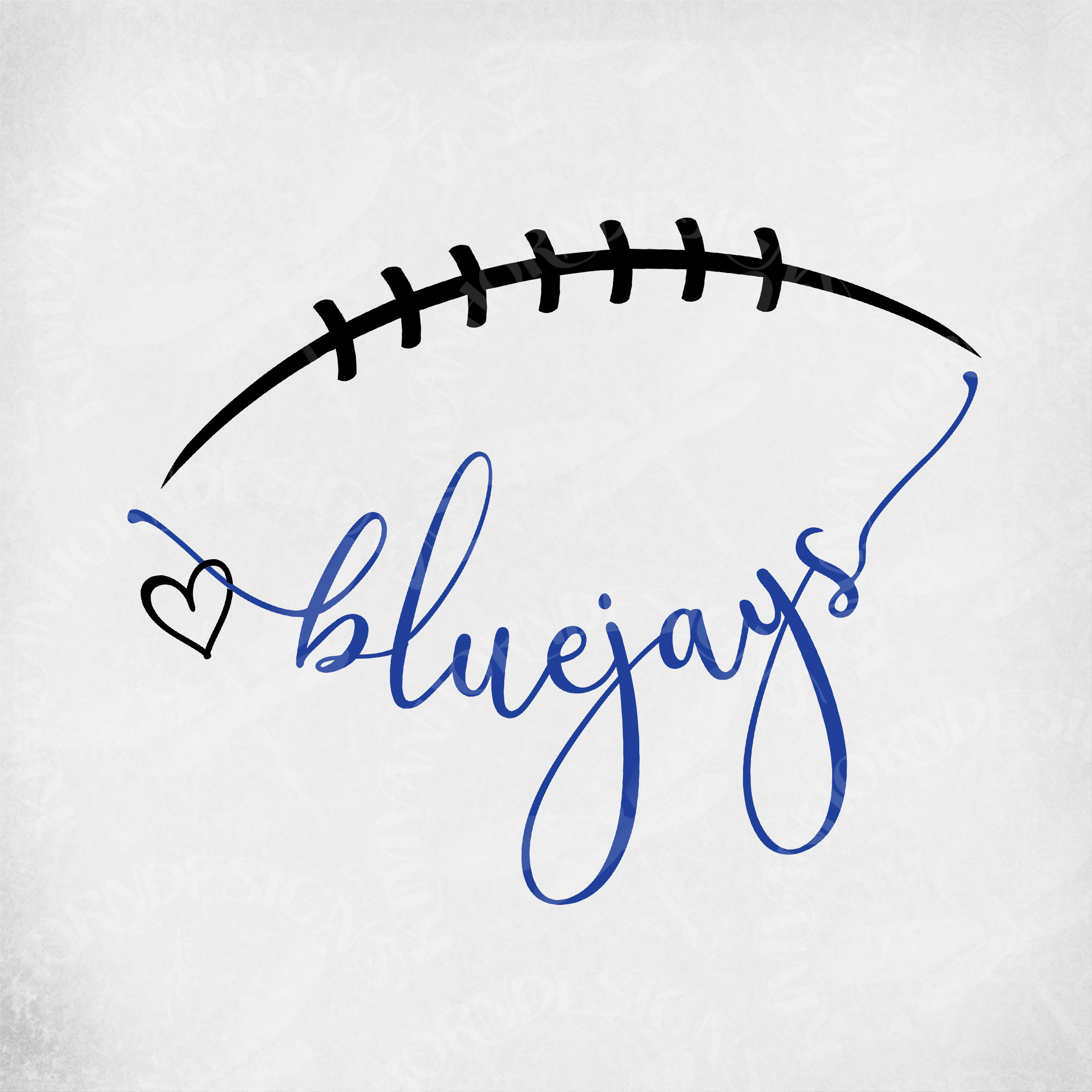 Bluejays Football svg, Laces & Heart, Cut Files for Cricut and Silhouette,/  Printable png Ideal for Iron On or Framing,/ Instant Downlo