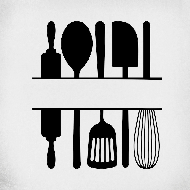 Download Split Kitchen Utensils svg Cut Files for Cricut ...