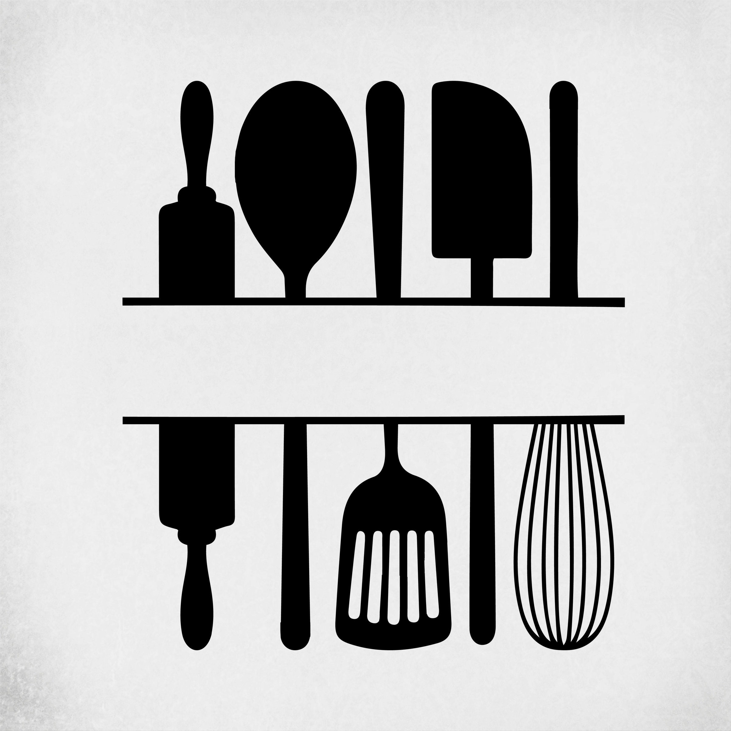 Download Split Kitchen Utensils svg Cut Files for Cricut & Silhouette | Etsy