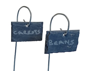 Slate Hanging Plant Labels Tags Plant Markers Garden Greenhouse Vegetables Allotment Gifts 6cmx4cm