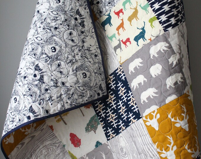 Bear Baby Beddingbear Baby Quiltgender Neutral Quilthunting Etsy