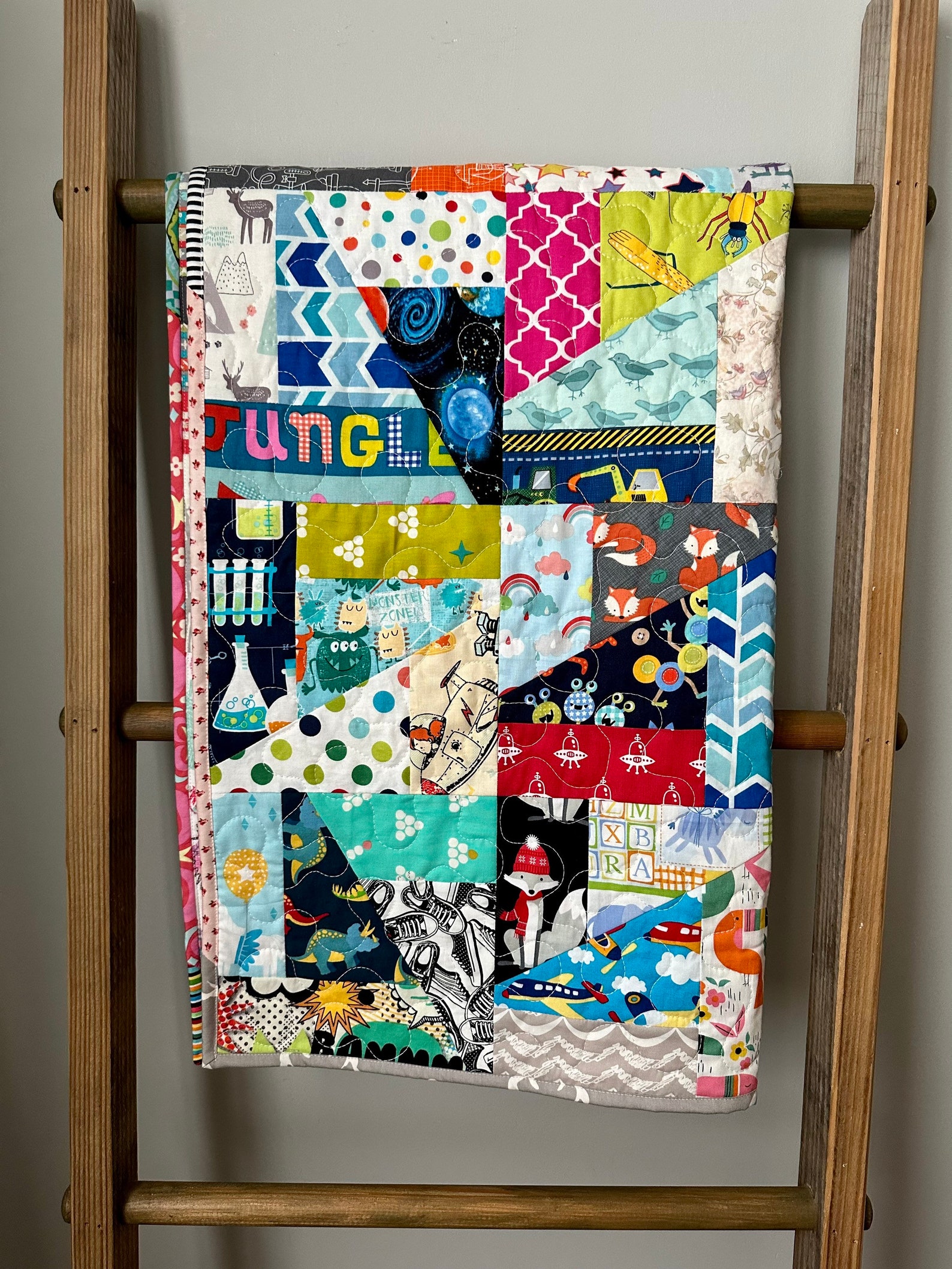 I Spy Quilt Colorful Baby Quilt Unique Baby Quilt Homemade Etsy