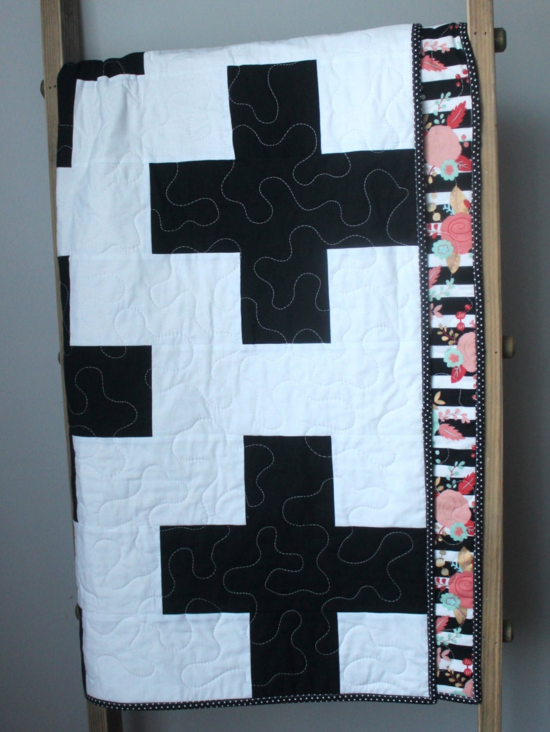 Toddler Quilt Plus Baby Quilt Black and White Baby Etsy