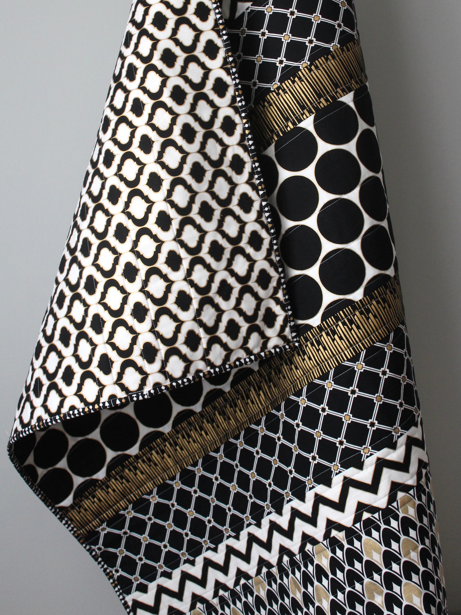 Black and White Baby Bedding Gold Baby Bedding Black White Etsy