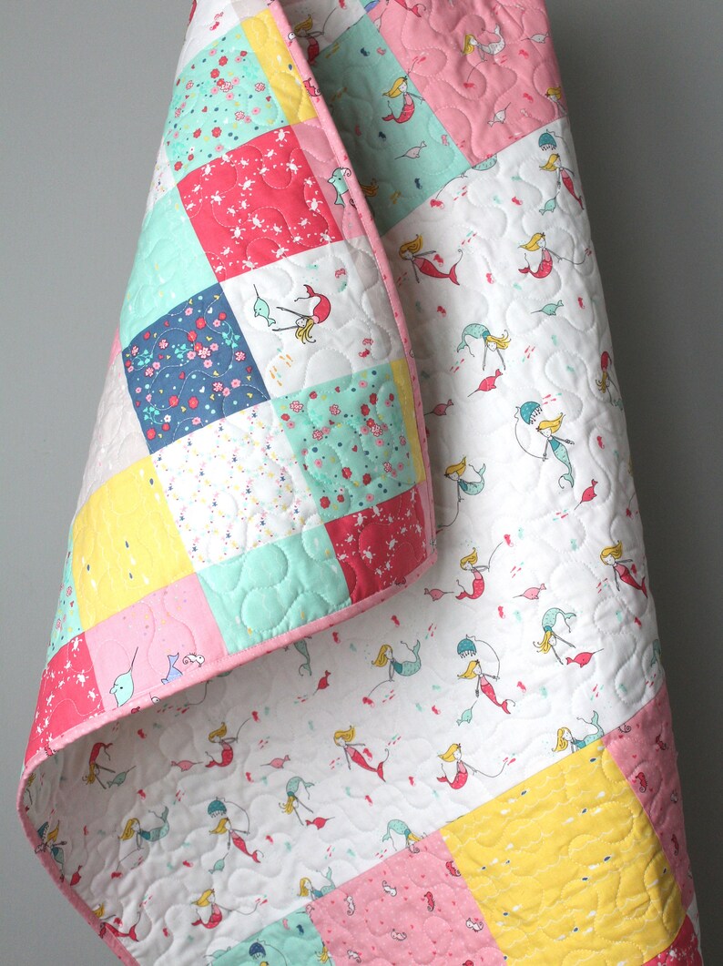 Mermaid Quiltbaby Girl Quilt Girl Nautical Beddingunder the Etsy