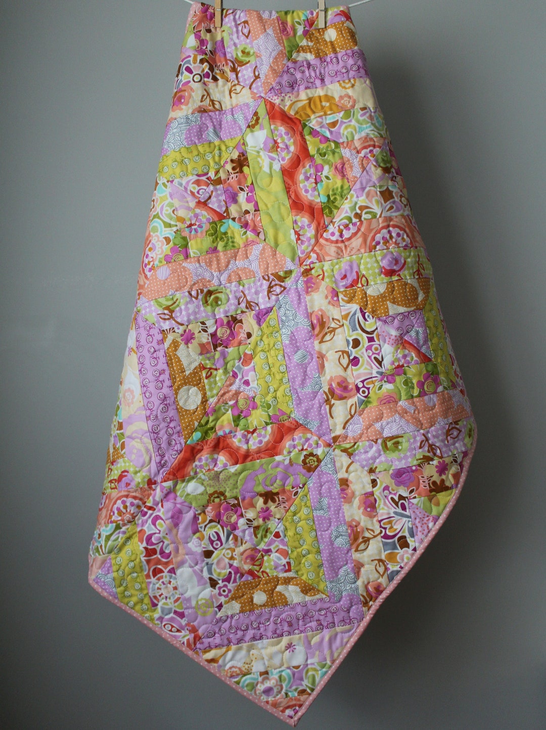 Pastel Baby Quilt Lavender Baby Quilt Pastel Baby Etsy