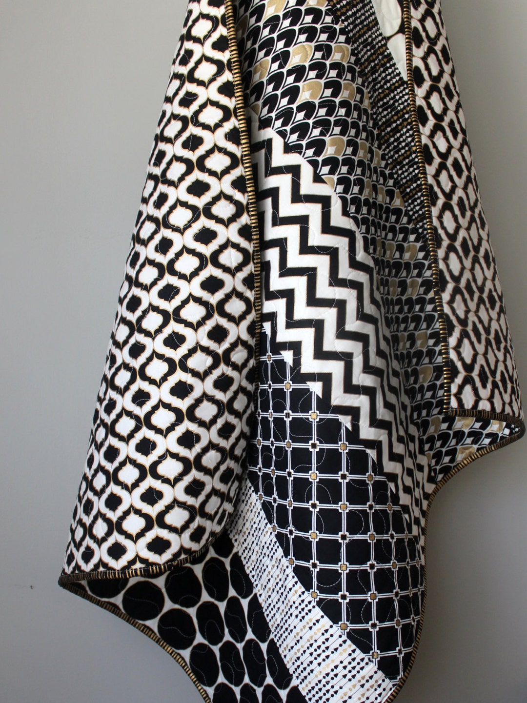 Black and White Baby Bedding Gold Baby Bedding Black White Gold Glitz Baby Quilt Metallic Gold