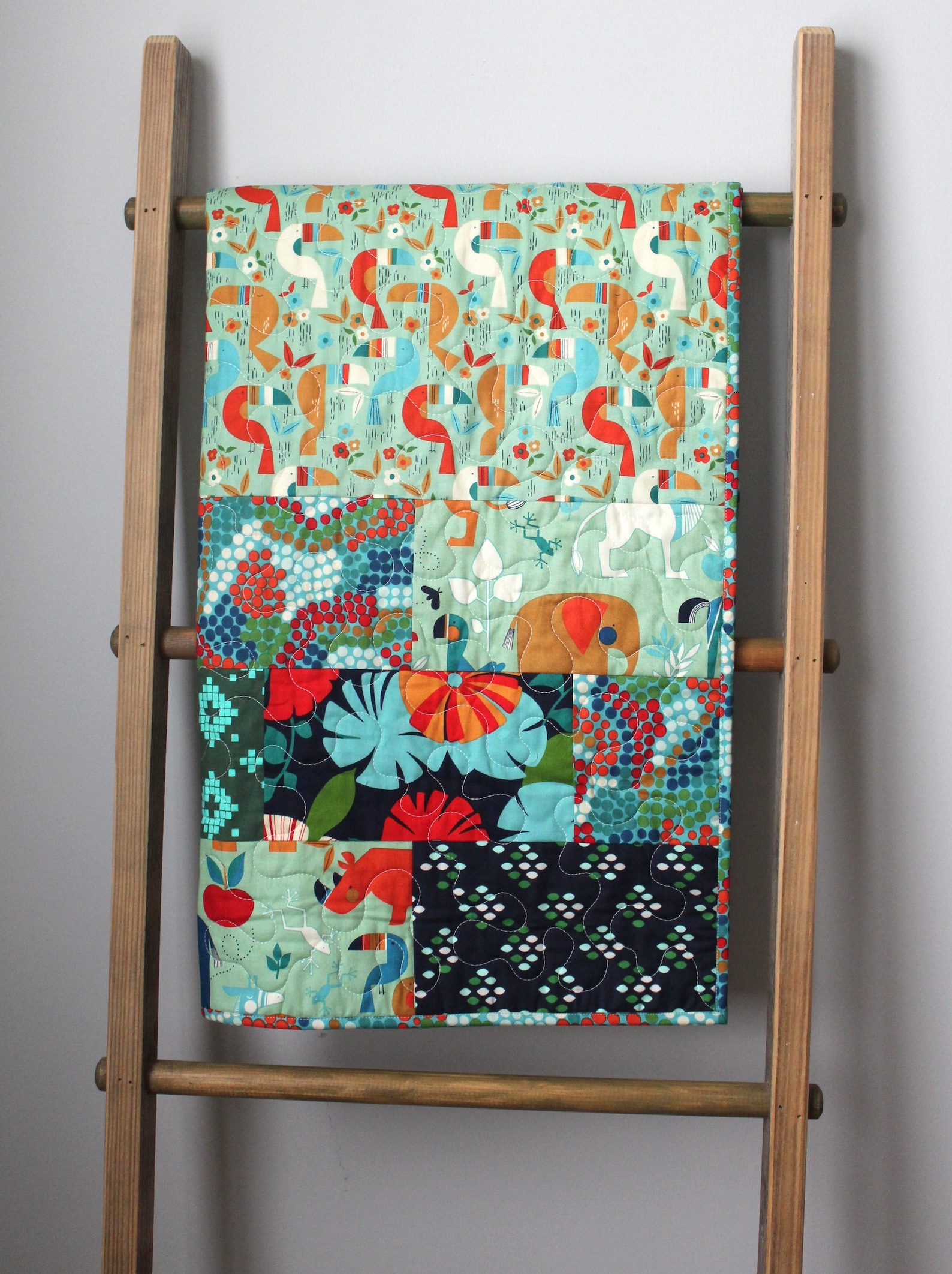 Jungle Baby Quilt Jungle Baby Bedding Rainforest Nursery Etsy