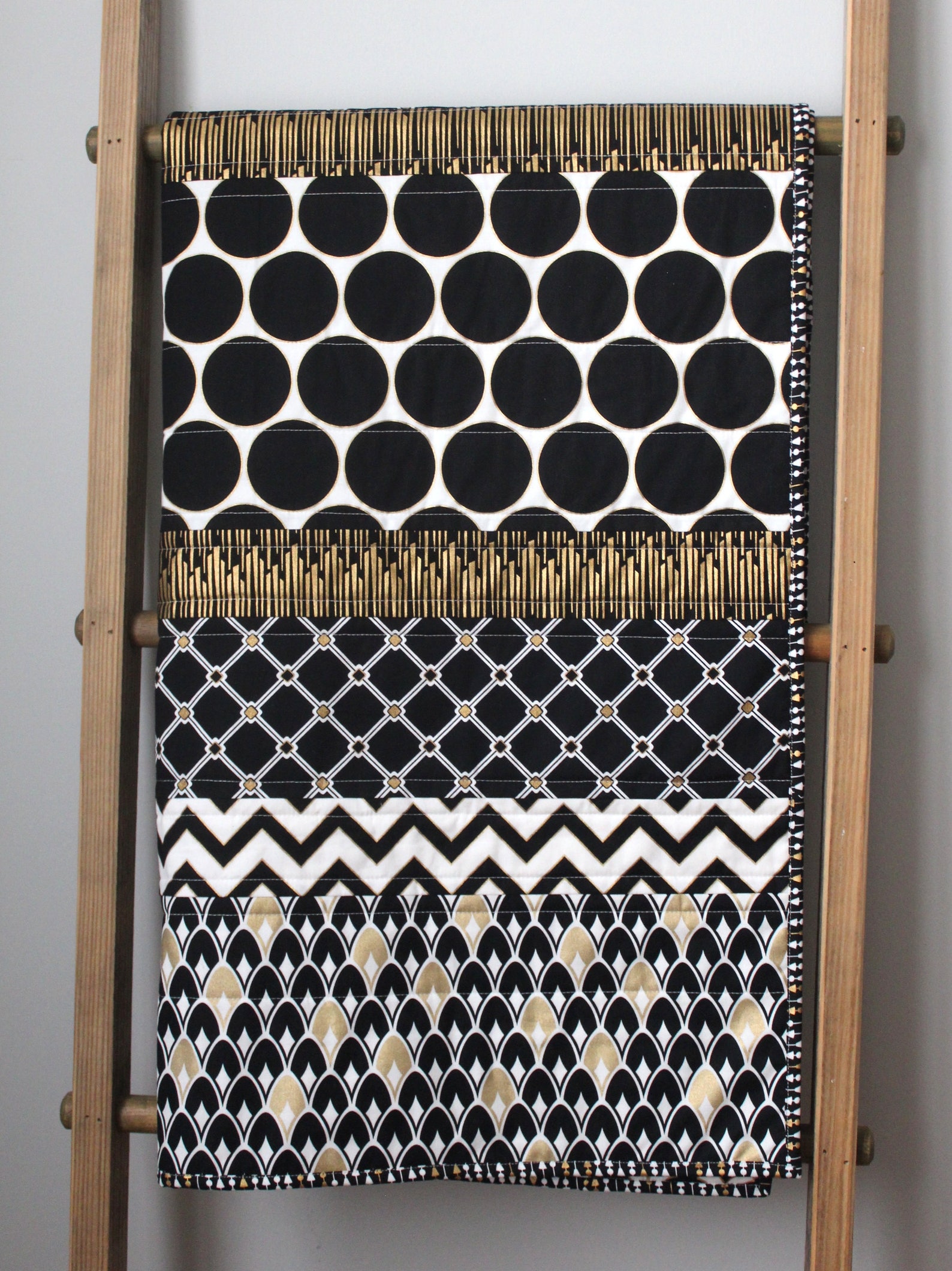 Black and White Baby Bedding Gold Baby Bedding Black White Etsy