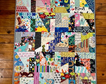 I Spy Quilt- Colorful Baby Quilt- Unique Baby Quilt- Homemade Baby Quilt- One of a kind Quilt- Scrap Baby Quilt- Best Baby Gift Ever