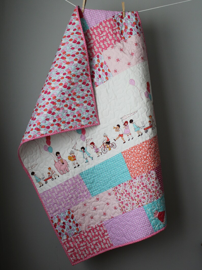 Baby Girl Quilt Sarah Jane QuiltChildren At Play Quilt Girl Etsy