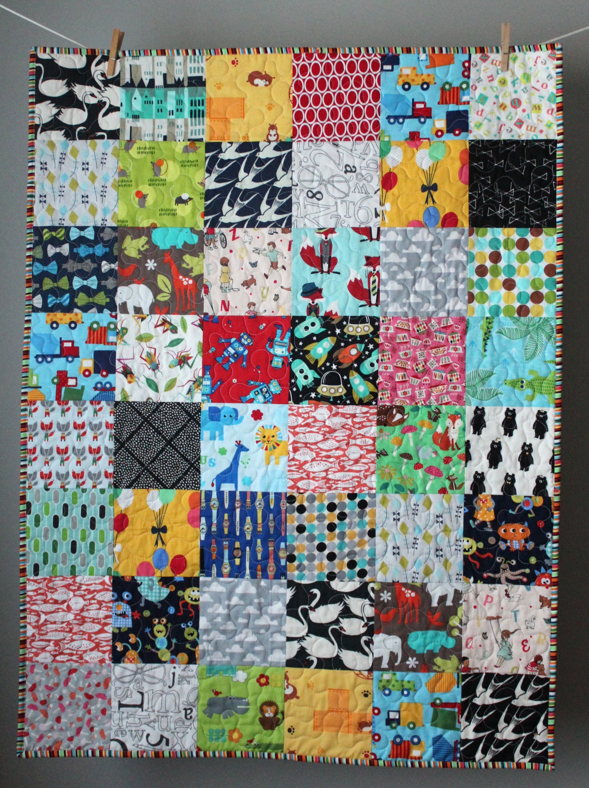 Modern Baby Quilt Stroller Quilt I Spy Quilt Homemade Baby Etsy UK