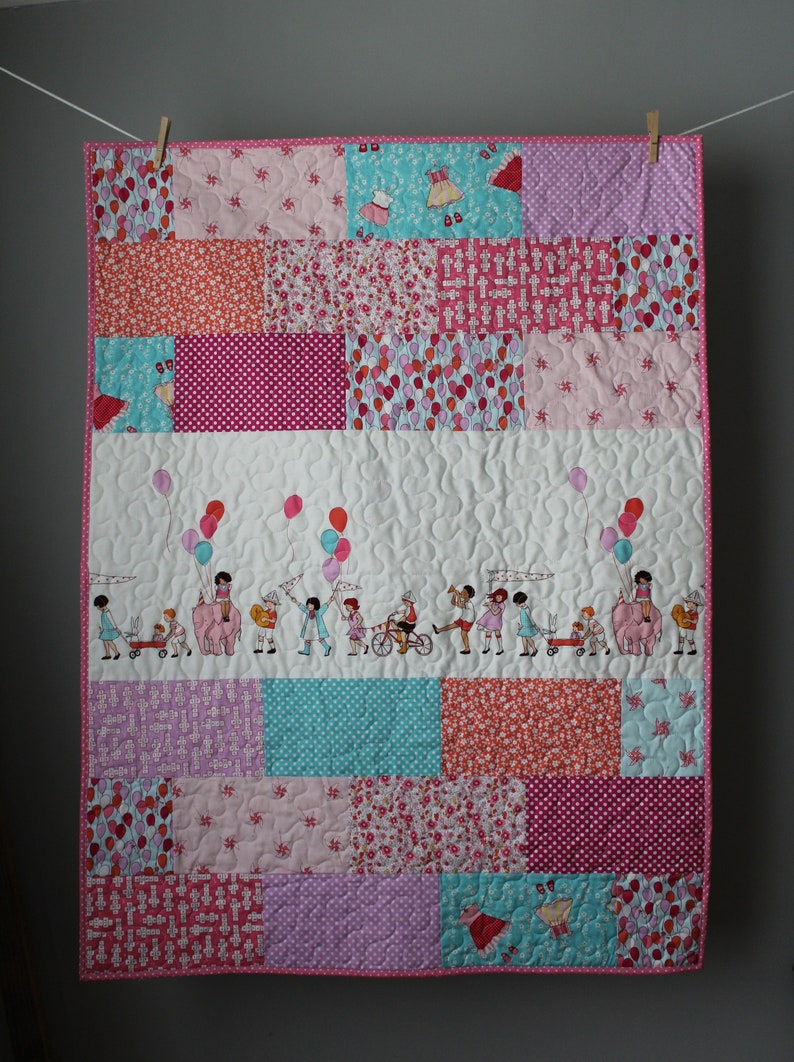 Baby Girl Quilt Sarah Jane QuiltChildren At Play Quilt Girl Etsy