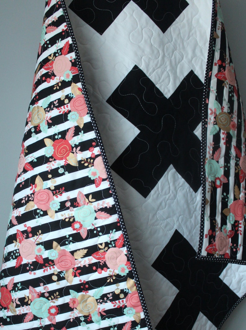 Toddler Quilt Plus Baby Quilt Black and White Baby Etsy