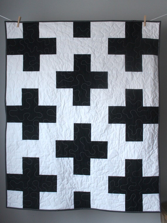 Toddler Quilt Plus Baby Black And White