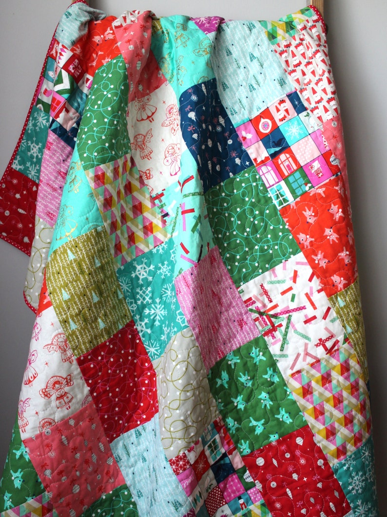 Christmas Quilt Christmas Lap Quilt Christmas Throw Quilt Etsy