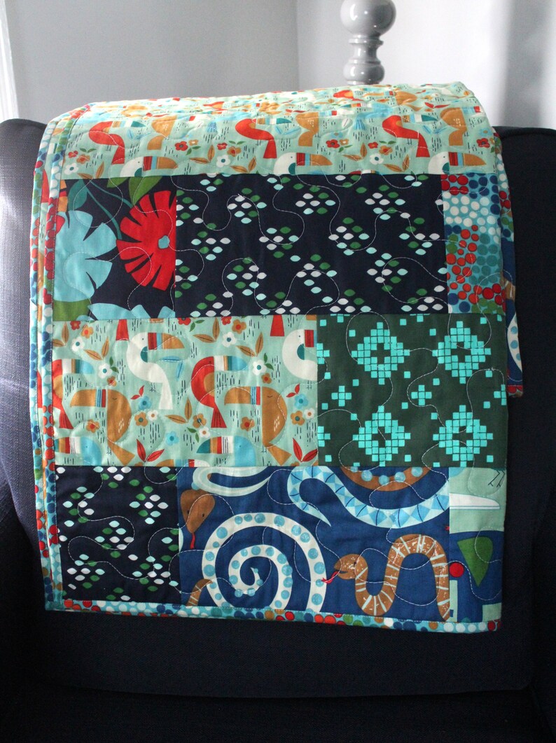 Jungle Baby Quilt Jungle Baby Bedding Rainforest Nursery Etsy