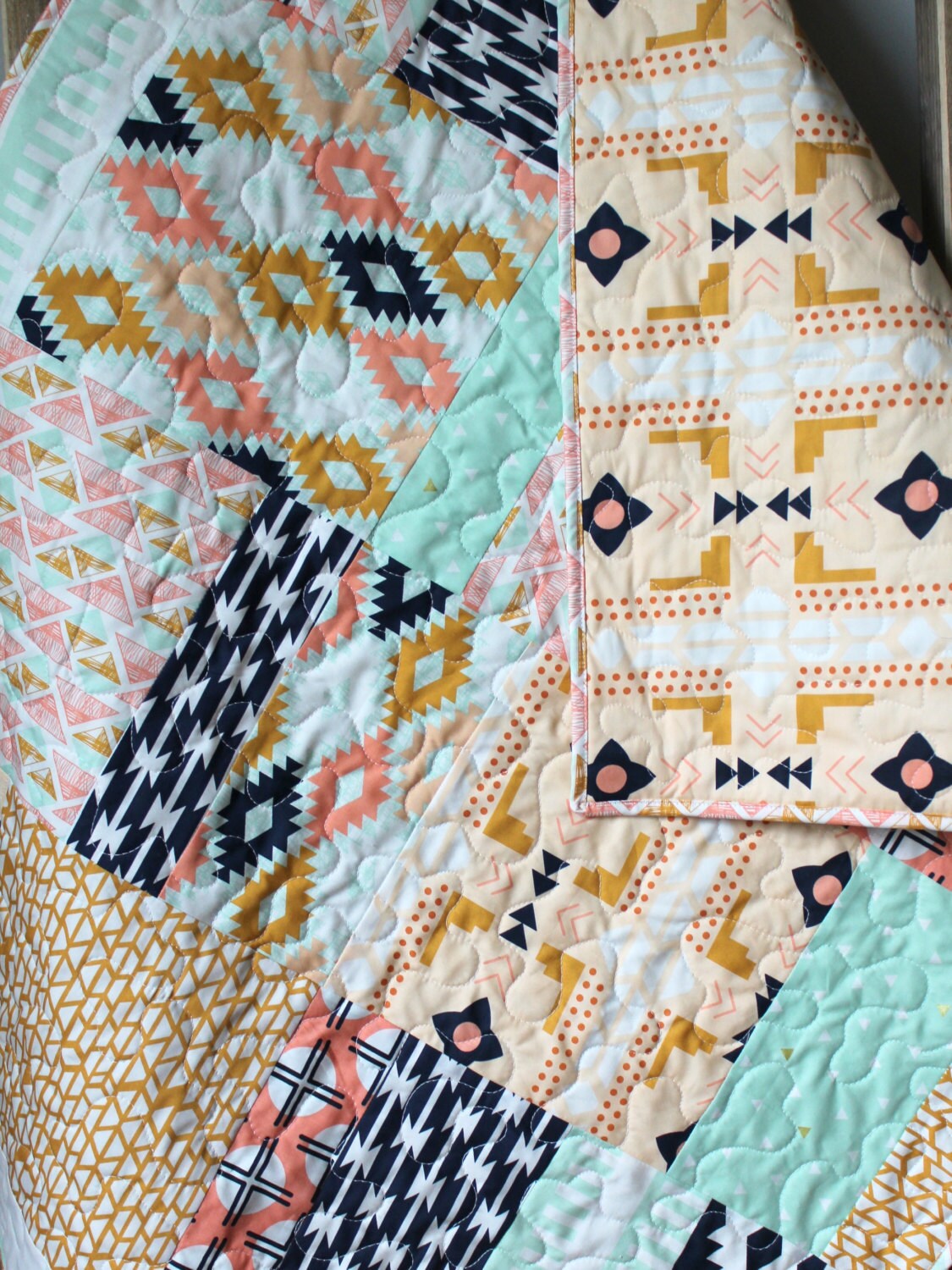 Tribal Baby Quilt Girl Tribal Quilt Arizona Baby Quilt Etsy