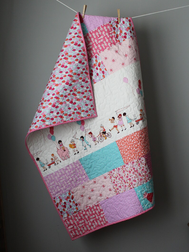 Baby Girl Quilt Sarah Jane QuiltChildren At Play Quilt Girl Etsy