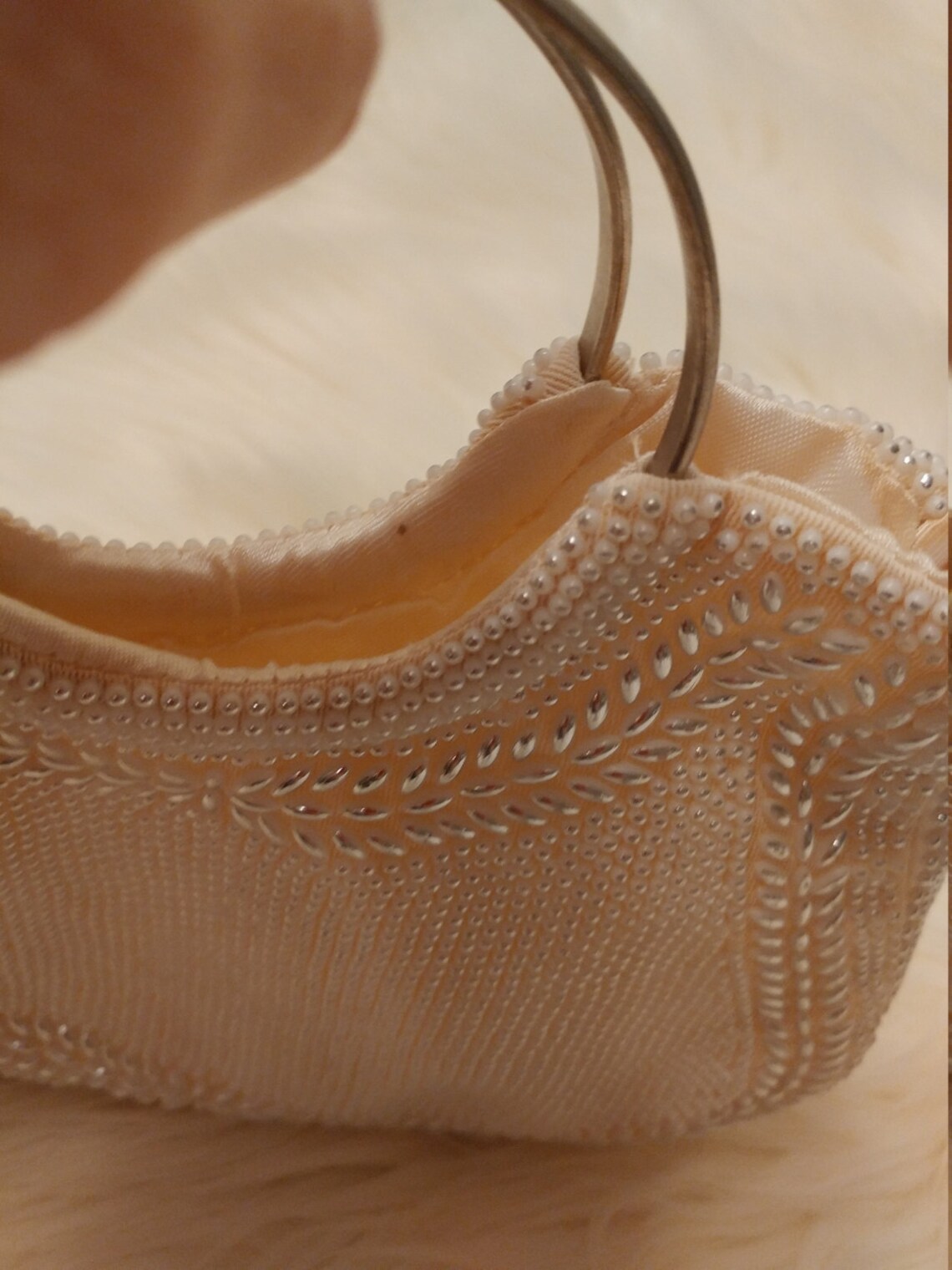 Vintage Pearl and Silver Beaded Handbag Wedding Prom | Etsy