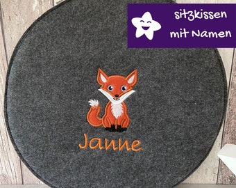 Sitzkissen Fuchs rund Filz Kindergarten Kindergartenkissen Bodenkissen Stuhlkissen Waldkindergarten