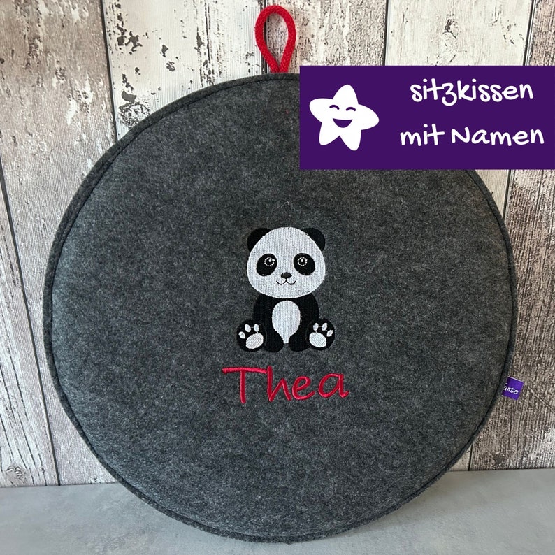 Seat cushion panda panda bear round felt kindergarten nursery cushion floor cushion chair cushion forest kindergarten image 1