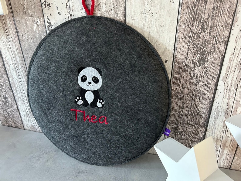 Seat cushion panda panda bear round felt kindergarten nursery cushion floor cushion chair cushion forest kindergarten image 2