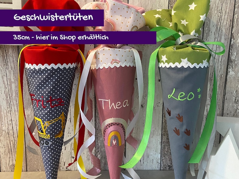 Personalisierte Schultüte mit Namen und Hund 3D lila Hundeschultüte aus ...
