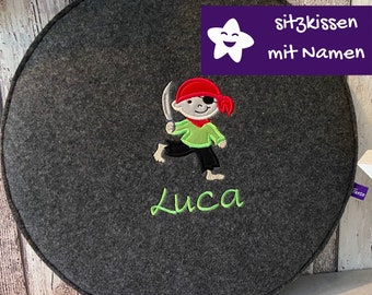 Coussin de siège pirate rond feutre maternelle coussin de sol coussin de chaise coussin forêt maternelle