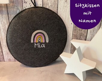Rainbow round felt seat cushion for kindergarten, kindergarten cushion, floor cushion, chair cushion, forest kindergarten