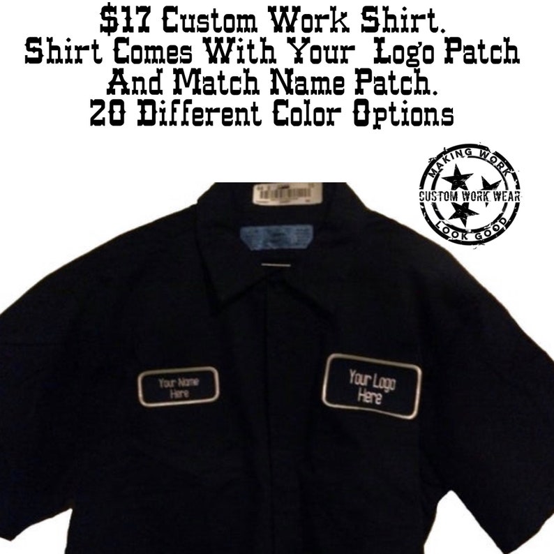 Custom Work Shirt Customized with your logo and matching name Etsy