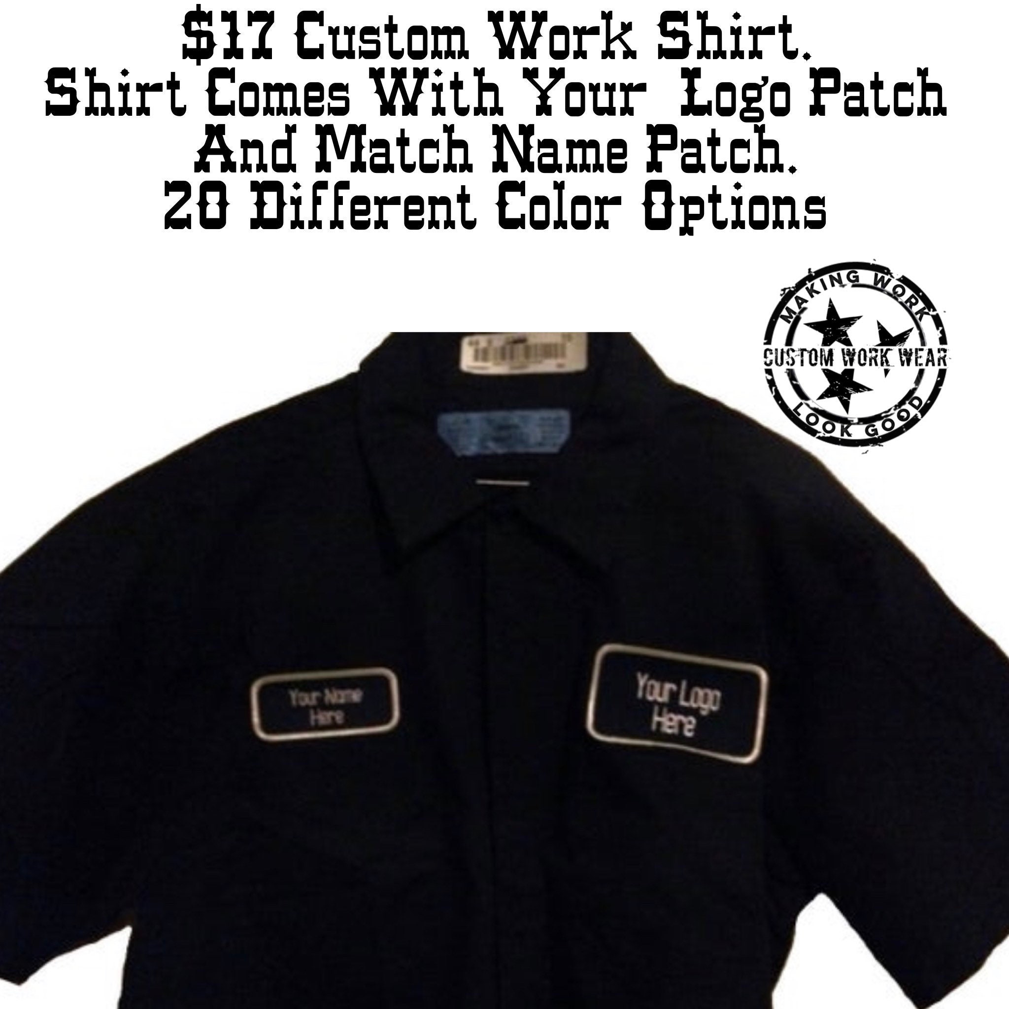 Custom Work Shirt Customized with your logo and matching name Etsy