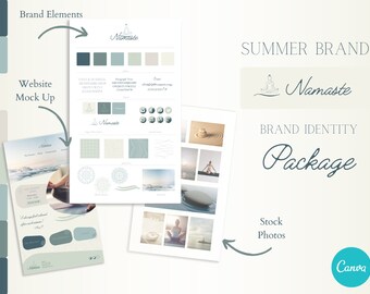 Brand Identity Template Package for Yoga/Wellness or Color Psychology "Summer" Businesses