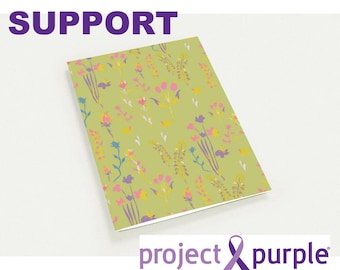 Pack of 10 Floral 5x7 Greeting Cards to Support Project Purple