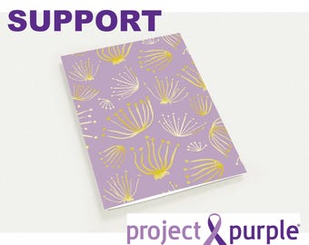 Pack of 10 Purple & Gold 5x7 Greeting Cards to Support Project Purple