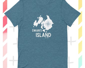 Unisex Swan's Island, Maine Heather Deep Teal T-Shirt