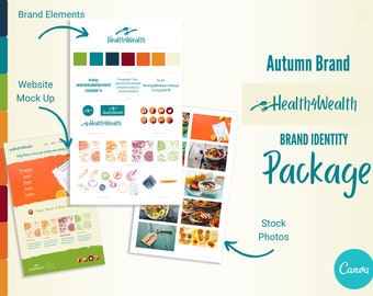 Brand Identity Template Package for Health, Wellness, Nutrition, Food, Restaurant or Color Psychology "Autumn" Businesses