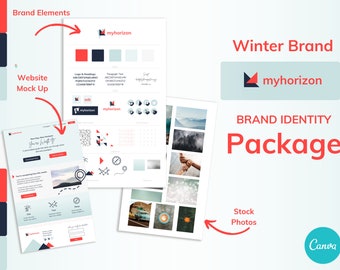 Brand Identity Template for Adventure, Wellness, Self Help, Retreat Business or Color Psychology "Winter" Businesses