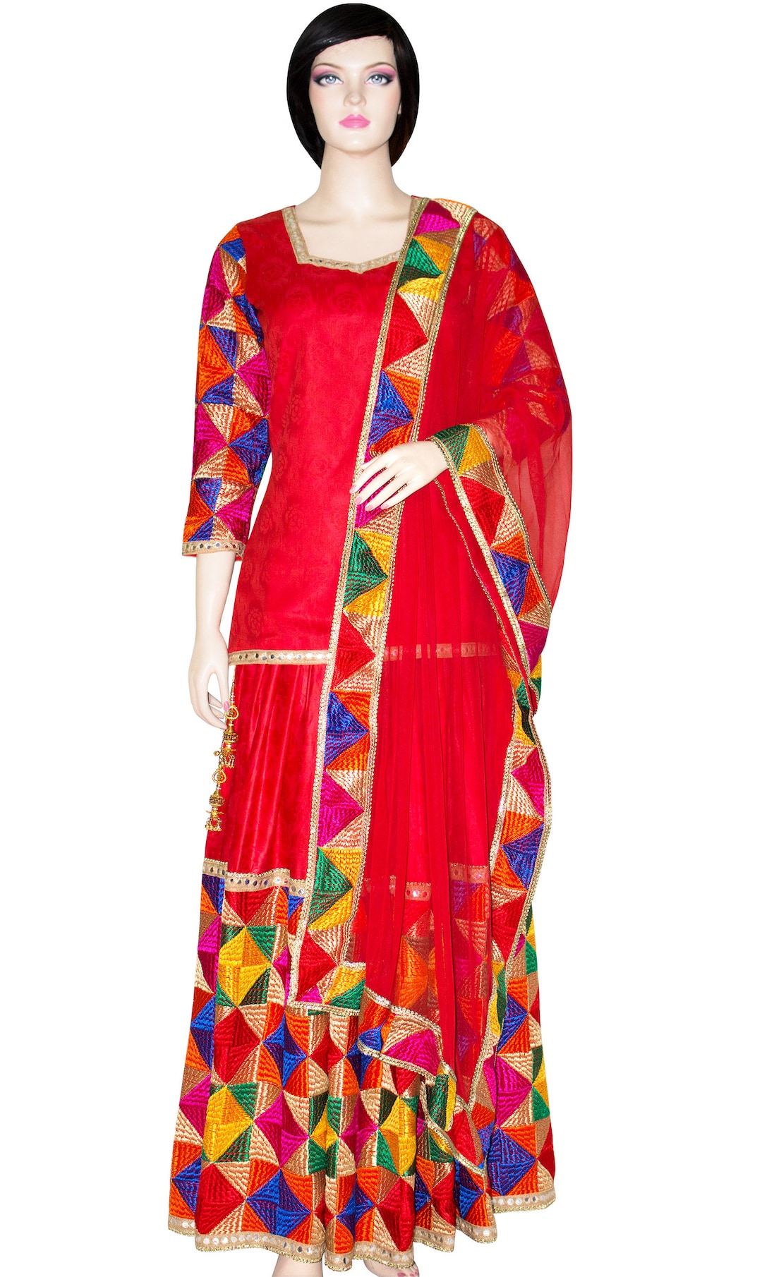 Phulkari lehenga online hot sale