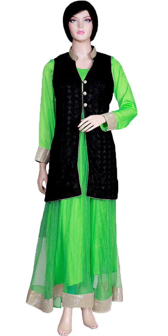 phulkari jacket suit