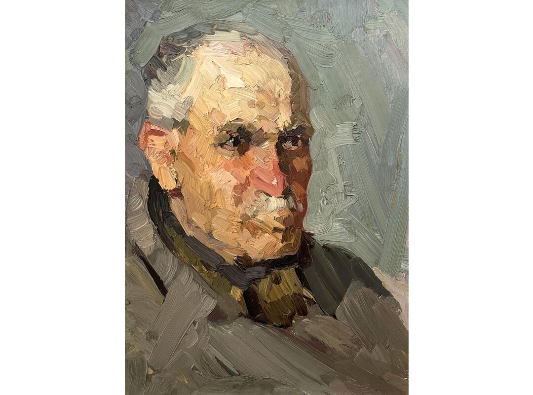 Vintage Original Oil Painting Portrait of a Man by Ukrainian Artist A ...